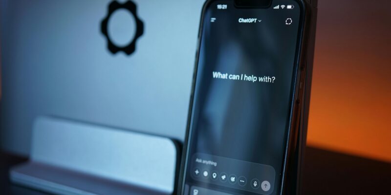 iPhone displaying ChatGPT's home screen